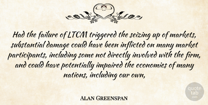 Alan Greenspan Quote About Damage, Directly, Economies, Failure, Including: Had The Failure Of Ltcm...