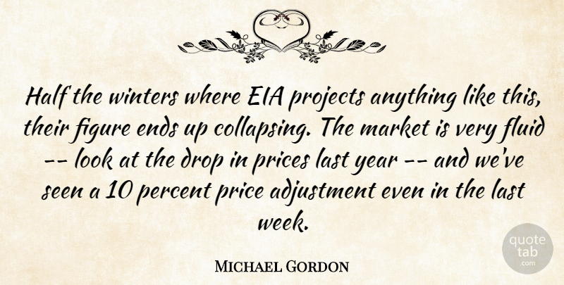 Michael Gordon Quote About Adjustment, Drop, Ends, Figure, Fluid: Half The Winters Where Eia...