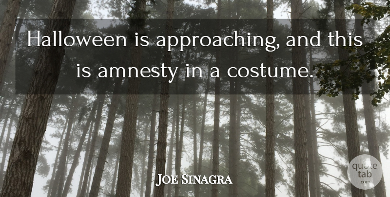 Joe Sinagra Quote About Amnesty, Halloween: Halloween Is Approaching And This...
