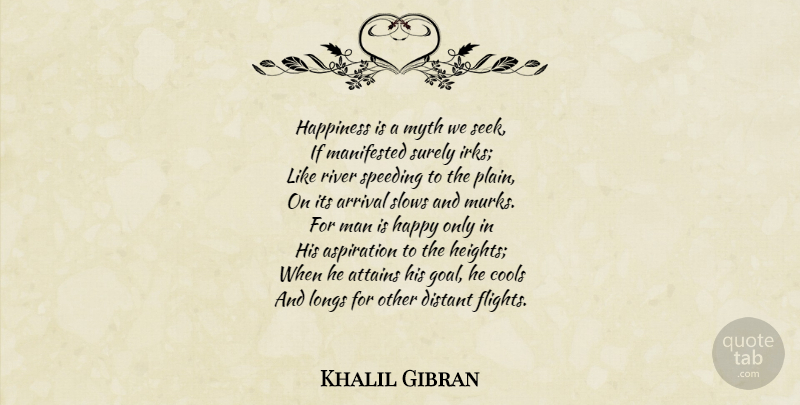Khalil Gibran Quote About Happiness, Men, Rivers: Happiness Is A Myth We...