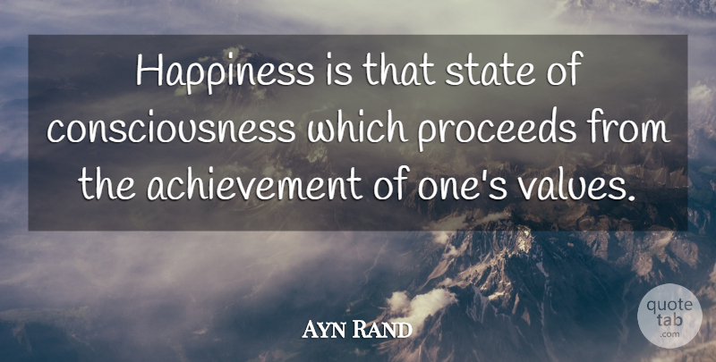 Ayn Rand Quote About Happiness, Being Happy, Time: Happiness Is That State Of...