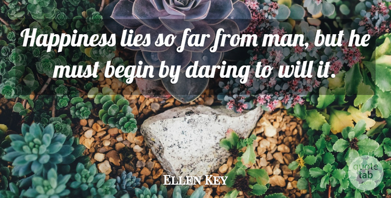 Ellen Key Quote About Far, Happiness, Lies: Happiness Lies So Far From...