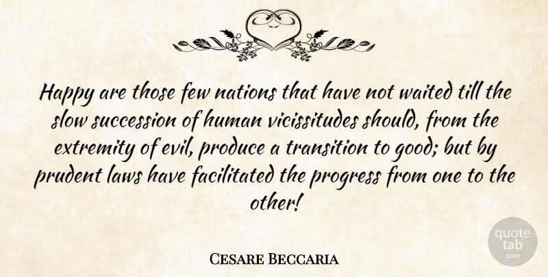 Cesare Beccaria Quote About Extremity, Few, Good, Human, Laws: Happy Are Those Few Nations...