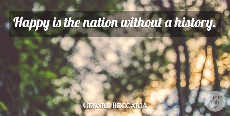 Cesare Beccaria Quote About Nations: Happy Is The Nation Without...