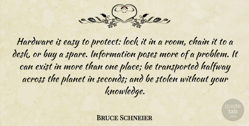 Bruce Schneier Quote About Locks, Information, Rooms: Hardware Is Easy To Protect...