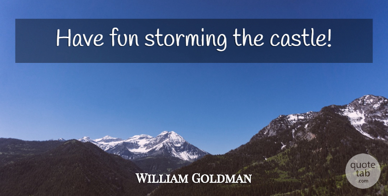 William Goldman Quote About Fun, Having Fun, Castles: Have Fun Storming The Castle...