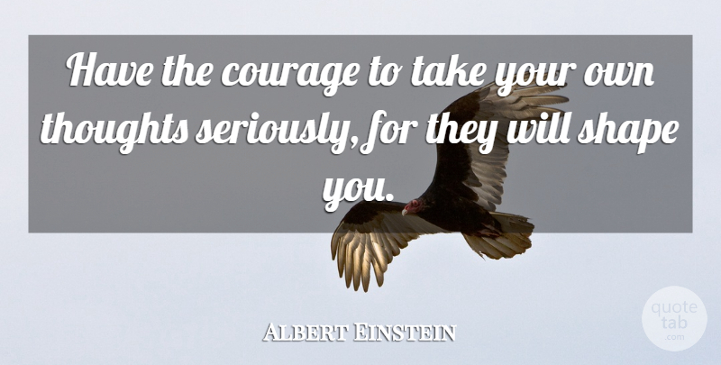 Albert Einstein Quote About Courage, Bravery, Shapes: Have The Courage To Take...