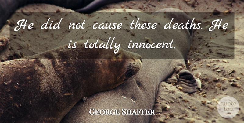 George Shaffer Quote About Cause, Totally: He Did Not Cause These...