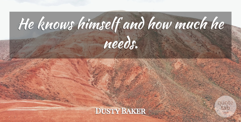 Dusty Baker Quote About Himself, Knows: He Knows Himself And How...