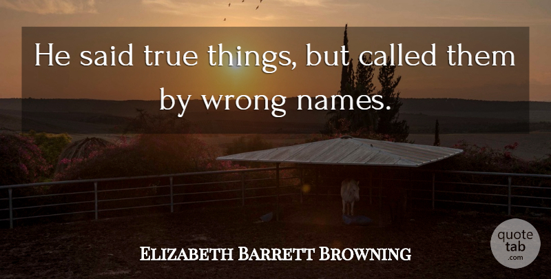 Elizabeth Barrett Browning Quote About English Poet: He Said True Things But...