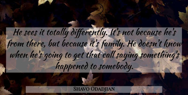 Shavo Odadjian Quote About Call, Happened, Saying, Sees, Totally: He Sees It Totally Differently...