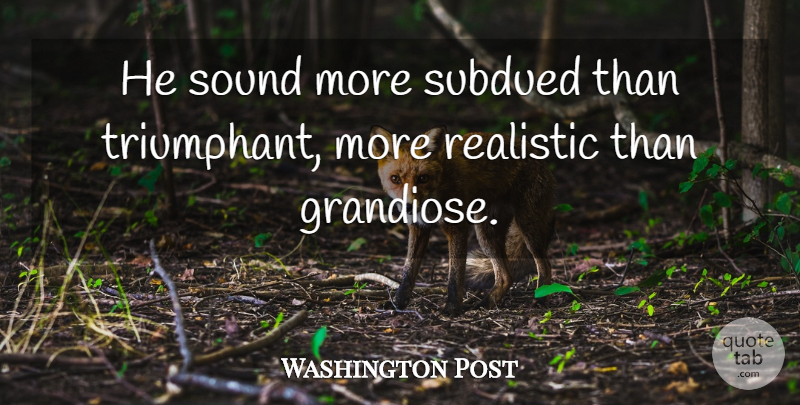 Washington Post Quote About Realistic, Sound, Subdued: He Sound More Subdued Than...