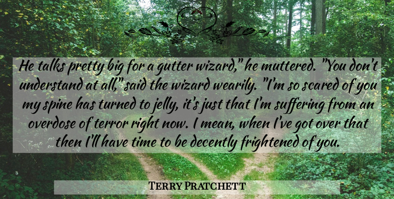 Terry Pratchett Quote About Mean, Suffering, Gutters: He Talks Pretty Big For...