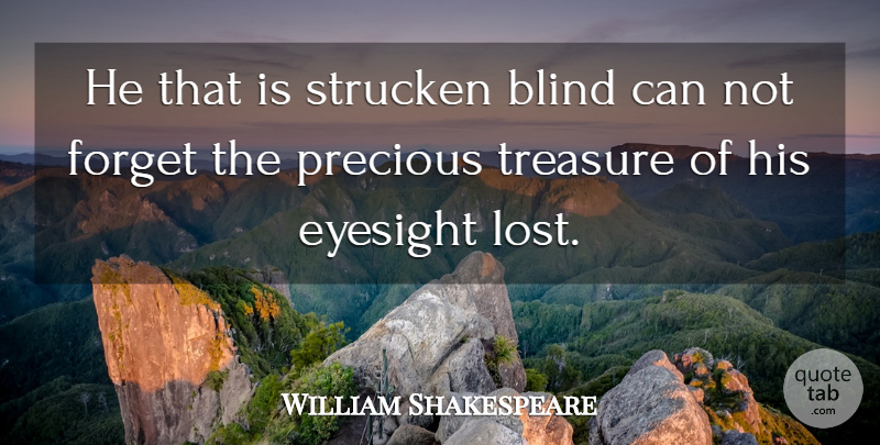 William Shakespeare Quote About Treasure, Forget, Juliet: He That Is Strucken Blind...