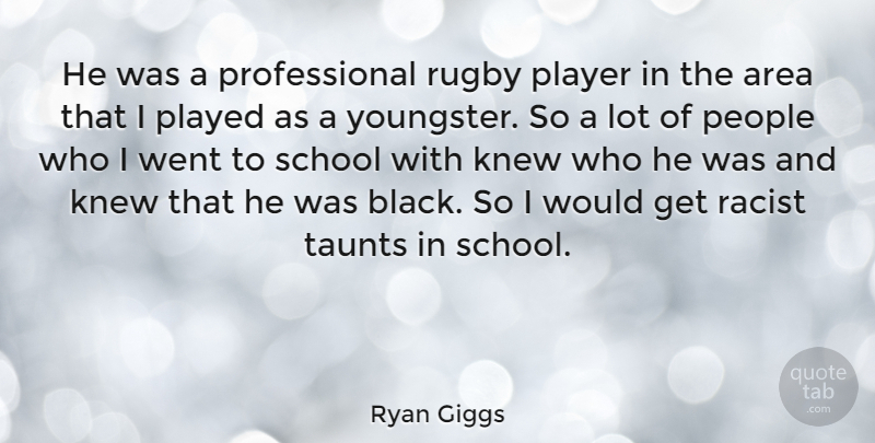 Ryan Giggs Quote About Inspirational, School, Player: He Was A Professional Rugby...