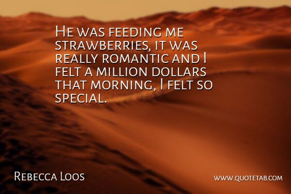 Rebecca Loos Quote About Dollars, Feeding, Felt, Million, Romance: He Was Feeding Me Strawberries...