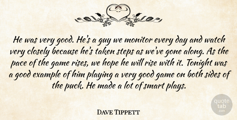 Dave Tippett Quote About Both, Closely, Example, Game, Gone: He Was Very Good Hes...