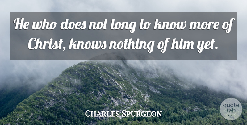 Charles Spurgeon Quote About Long, Doe, Christ: He Who Does Not Long...