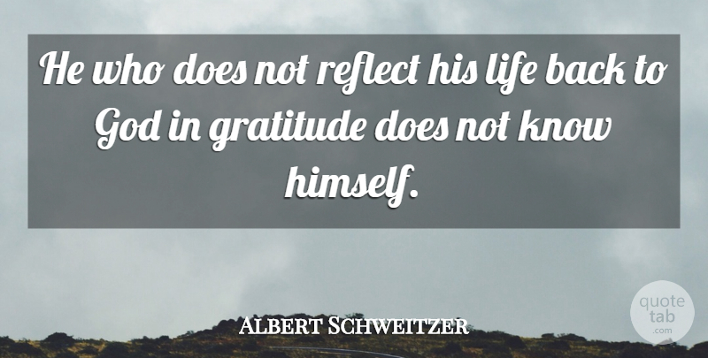 Albert Schweitzer Quote About Gratitude, Grateful, Doe: He Who Does Not Reflect...