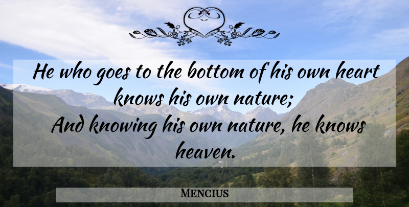 Mencius Quote About Heart, Knowing, Heaven: He Who Goes To The...