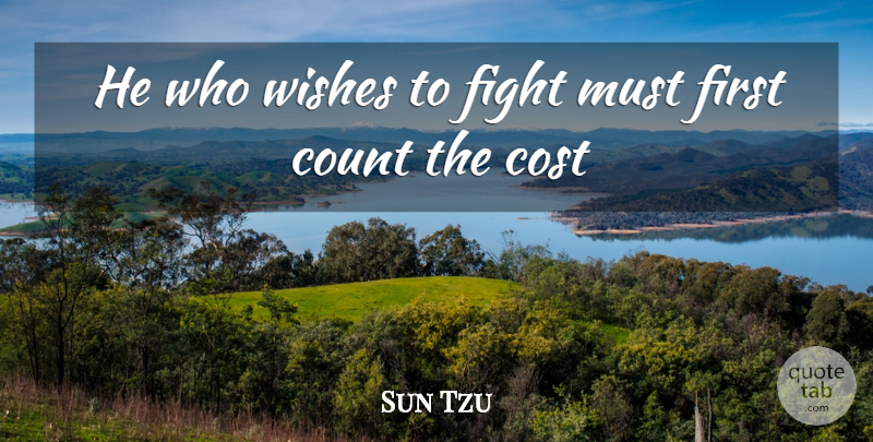 Sun Tzu Quote About Art Of War, Fighting, Wish: He Who Wishes To Fight...