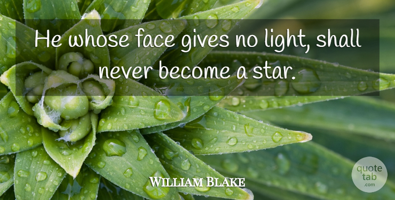 William Blake Quote About Happiness, Stars, Light: He Whose Face Gives No...