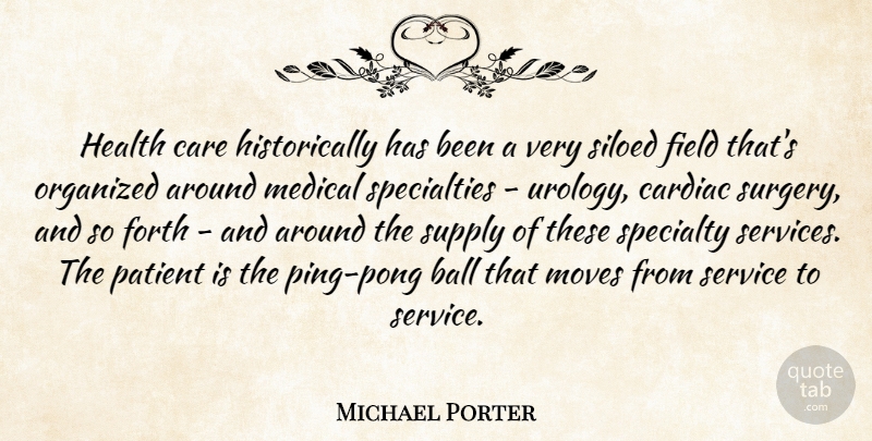 Michael Porter Quote About Moving, Ping Pong, Care: Health Care Historically Has Been...