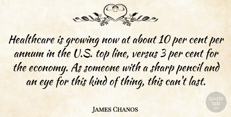 James Chanos Quote About Cent, Growing, Pencil, Per, Sharp: Healthcare Is Growing Now At...