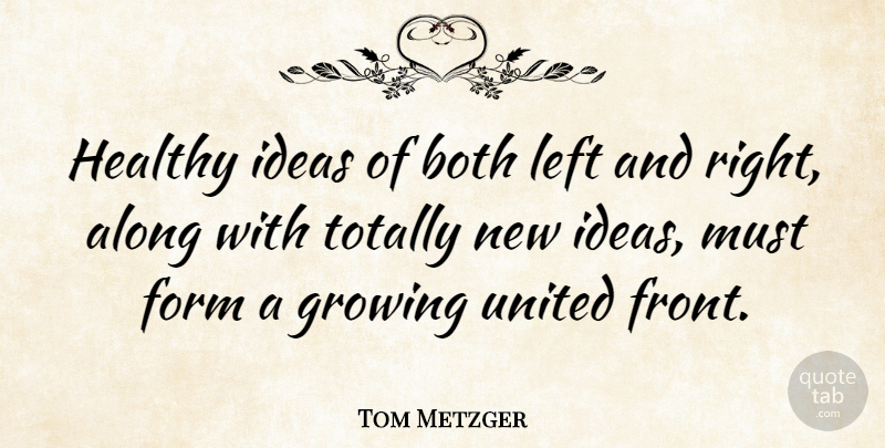 Tom Metzger Quote About Ideas, Healthy, Growing: Healthy Ideas Of Both Left...
