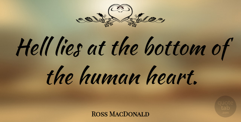 Ross MacDonald Quote About Lying, Heart, Envy: Hell Lies At The Bottom...