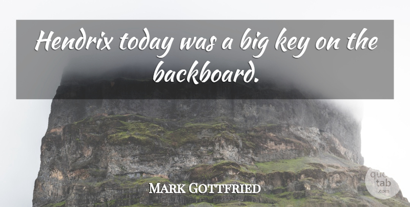 Mark Gottfried Quote About Hendrix, Key, Today: Hendrix Today Was A Big...