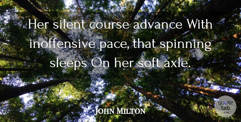John Milton Quote About Sleep, Silence, Pace: Her Silent Course Advance With...