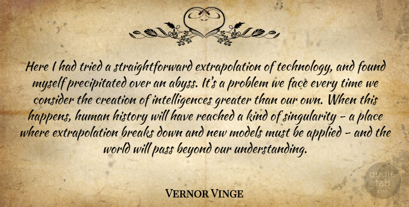 Vernor Vinge Quote About Technology, Understanding, World: Here I Had Tried A...