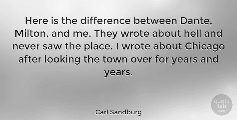 Carl Sandburg Quote About Years, Cities, Differences: Here Is The Difference Between...