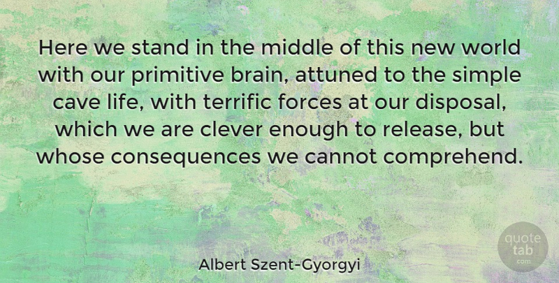 Albert Szent-Gyorgyi Quote About Life, Clever, Simple: Here We Stand In The...