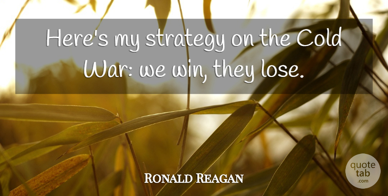 Ronald Reagan Quote About War, Military, Winning: Heres My Strategy On The...