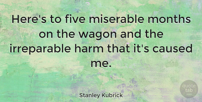 Stanley Kubrick Quote About Irreparable Harm, Shining, Months: Heres To Five Miserable Months...