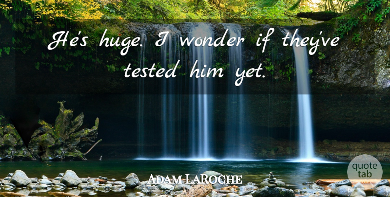 Adam LaRoche Quote About Tested, Wonder: Hes Huge I Wonder If...