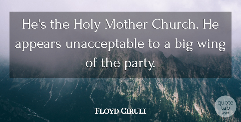 Floyd Ciruli Quote About Appears, Holy, Mother, Wing: Hes The Holy Mother Church...