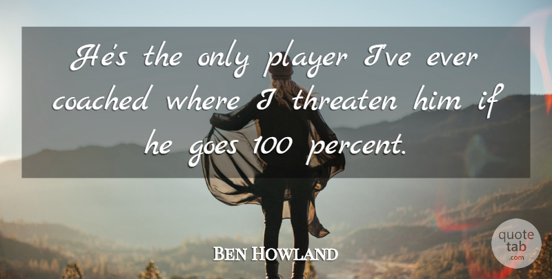 Ben Howland Quote About Coached, Goes, Player, Threaten: Hes The Only Player Ive...