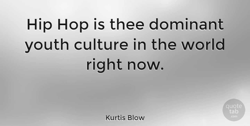 Kurtis Blow Quote About Hip Hop, Culture, World: Hip Hop Is Thee Dominant...