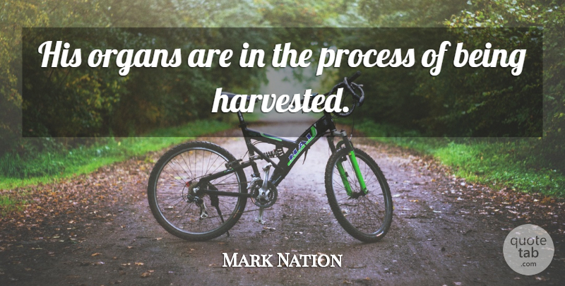 Mark Nation Quote About Organs, Process: His Organs Are In The...