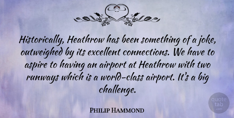 Philip Hammond Quote About Aspire, Excellent: Historically Heathrow Has Been Something...