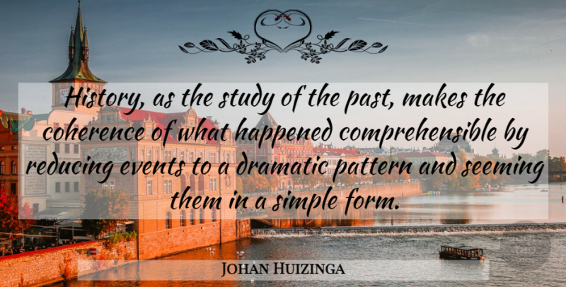 Johan Huizinga Quote About Past, Simple, History: History As The Study Of...