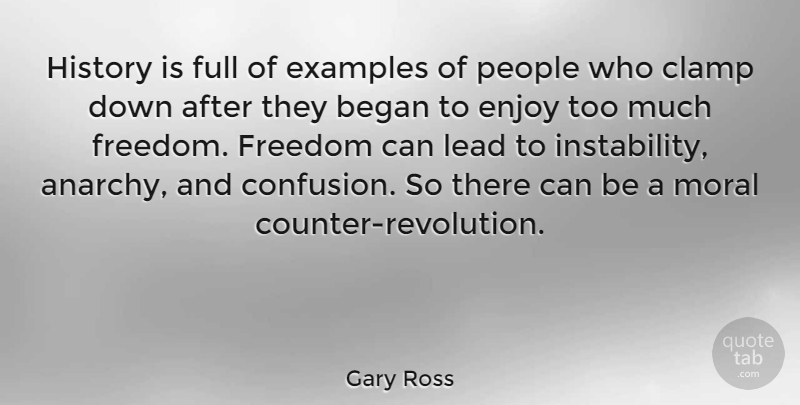 Gary Ross Quote About Confusion, People, Too Much: History Is Full Of Examples...