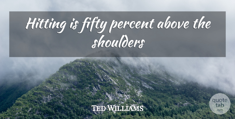 Ted Williams Quote About Baseball, Hitting, Fifty: Hitting Is Fifty Percent Above...