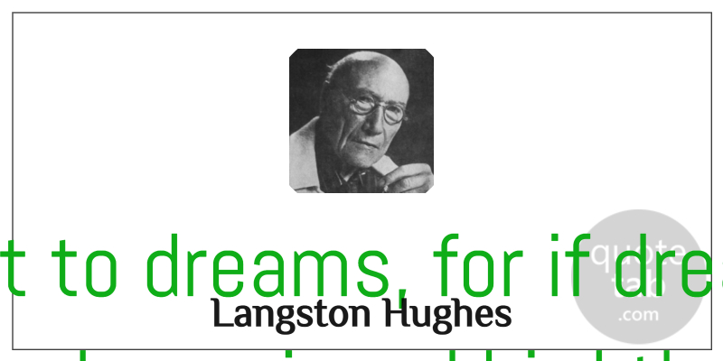 Langston Hughes Quote About Love, Inspirational, Change: Hold Fast To Dreams For...