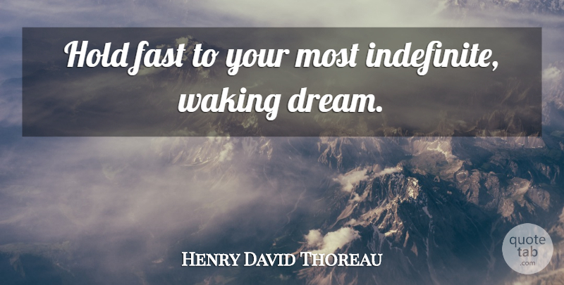 Henry David Thoreau Quote About Dream, Ambition, Waking: Hold Fast To Your Most...