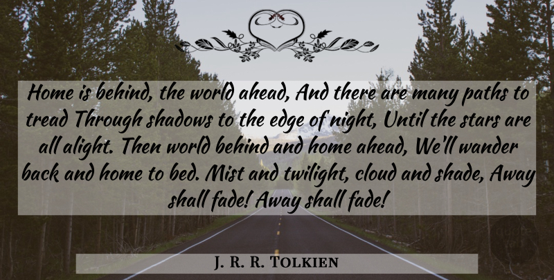 J. R. R. Tolkien Quote About Stars, Twilight, Home: Home Is Behind The World...