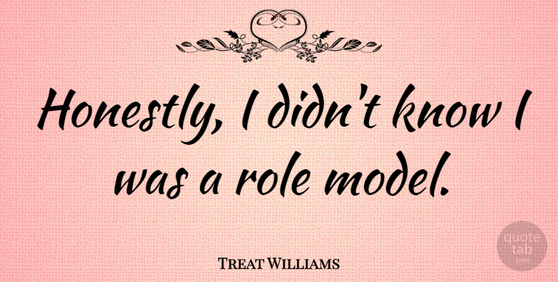 Treat Williams Quote About Role Models, Roles, Honestly: Honestly I Didnt Know I...